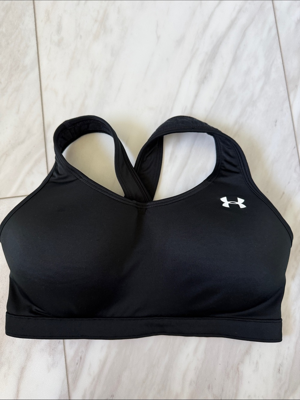 Under Armour Cross Back Black Sport Bra- Women M